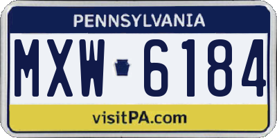 PA license plate MXW6184