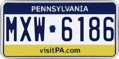 PA license plate MXW6186