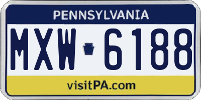 PA license plate MXW6188