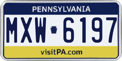 PA license plate MXW6197