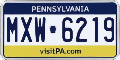 PA license plate MXW6219
