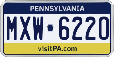 PA license plate MXW6220