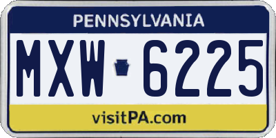 PA license plate MXW6225