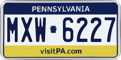PA license plate MXW6227