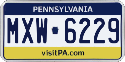 PA license plate MXW6229