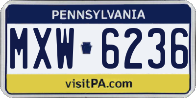 PA license plate MXW6236
