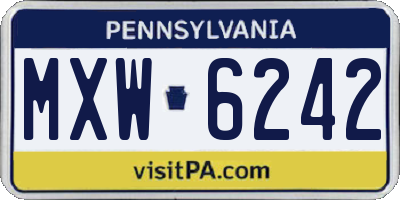 PA license plate MXW6242