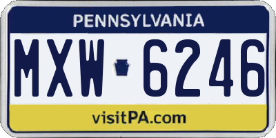PA license plate MXW6246