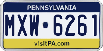 PA license plate MXW6261