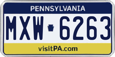 PA license plate MXW6263