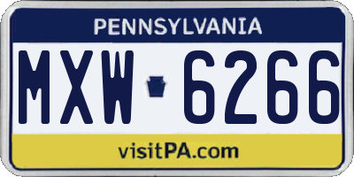 PA license plate MXW6266