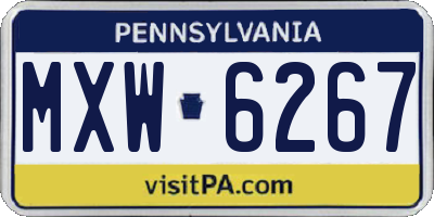 PA license plate MXW6267