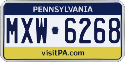 PA license plate MXW6268