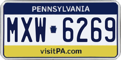 PA license plate MXW6269