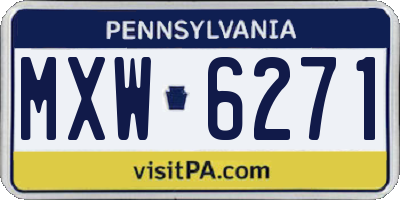 PA license plate MXW6271