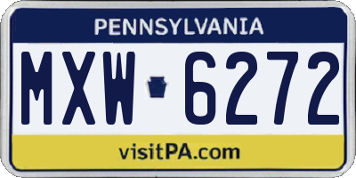 PA license plate MXW6272