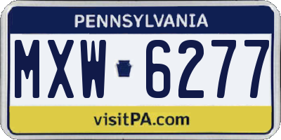 PA license plate MXW6277
