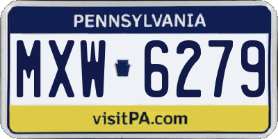 PA license plate MXW6279