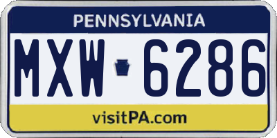 PA license plate MXW6286