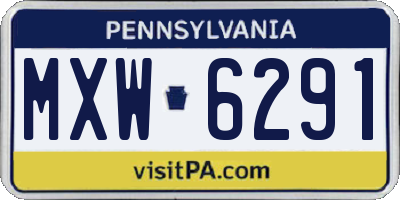 PA license plate MXW6291