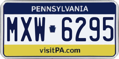 PA license plate MXW6295