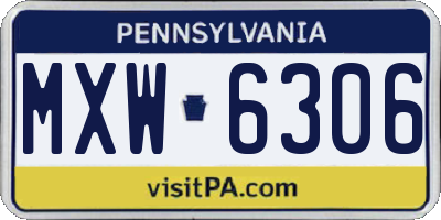 PA license plate MXW6306