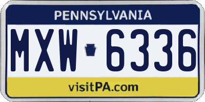 PA license plate MXW6336