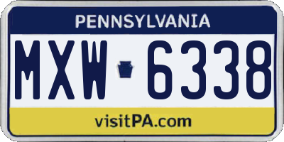 PA license plate MXW6338