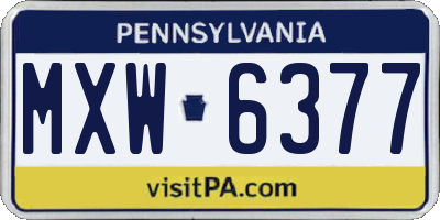PA license plate MXW6377