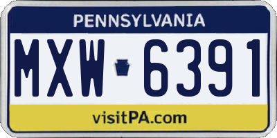 PA license plate MXW6391