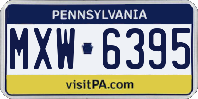 PA license plate MXW6395