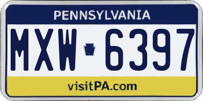PA license plate MXW6397