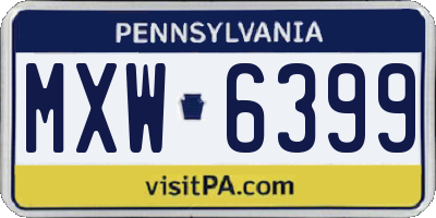 PA license plate MXW6399