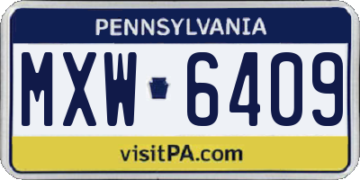 PA license plate MXW6409