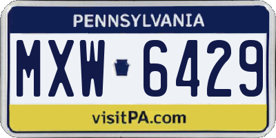 PA license plate MXW6429