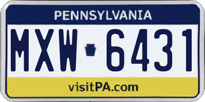 PA license plate MXW6431