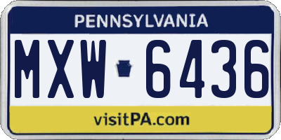 PA license plate MXW6436