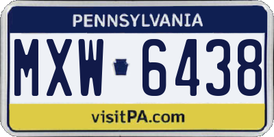 PA license plate MXW6438