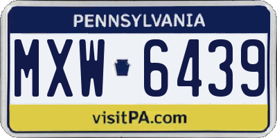 PA license plate MXW6439