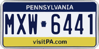 PA license plate MXW6441