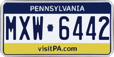 PA license plate MXW6442