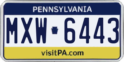 PA license plate MXW6443