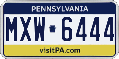PA license plate MXW6444