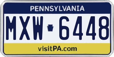PA license plate MXW6448