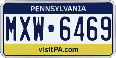 PA license plate MXW6469