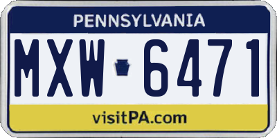 PA license plate MXW6471