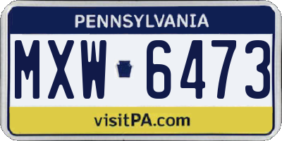 PA license plate MXW6473