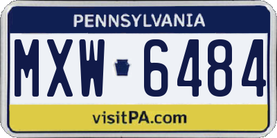 PA license plate MXW6484