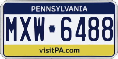 PA license plate MXW6488
