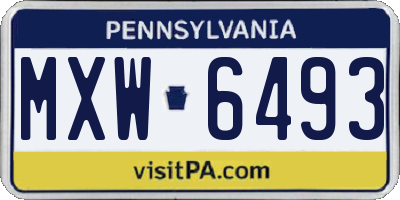 PA license plate MXW6493